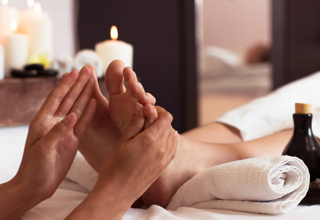 Foot reflexology massage